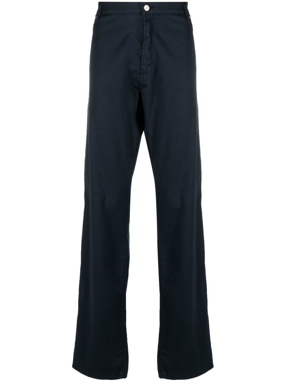 Versace Pre-Owned 2000s cotton-blend straight-leg trousers - Blue von Versace Pre-Owned