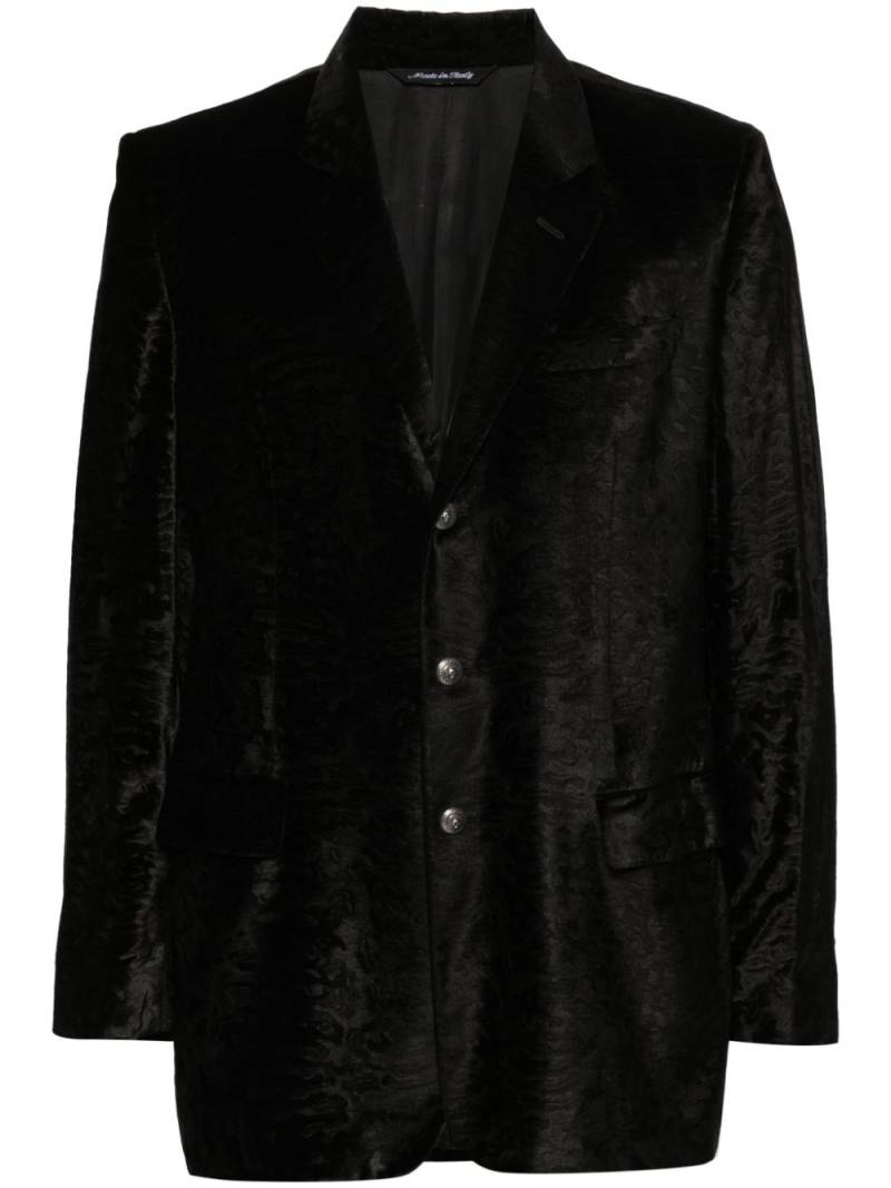 Versace Pre-Owned 2000s notched lapels jacquard-pattern blazer - Black von Versace Pre-Owned