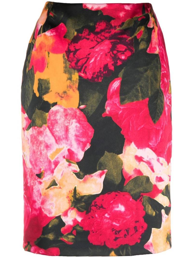 Versace Pre-Owned 2000s rose print pencil skirt - Pink von Versace Pre-Owned