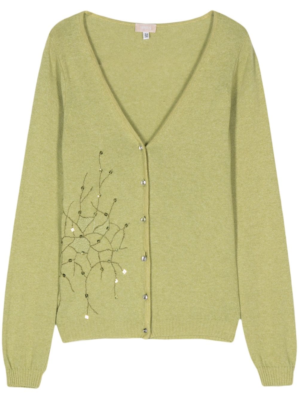 Versace Pre-Owned 2000s sequin-embellished embroidered cardigan - Green von Versace Pre-Owned