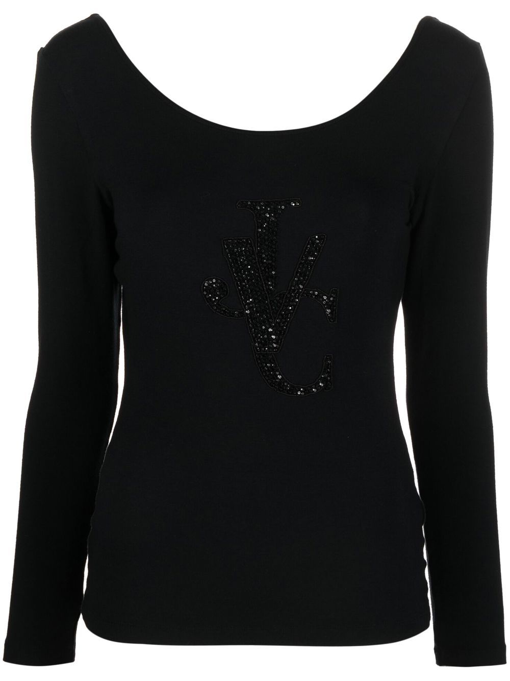 Versace Pre-Owned 2000s sequinned long-sleeved top - Black von Versace Pre-Owned