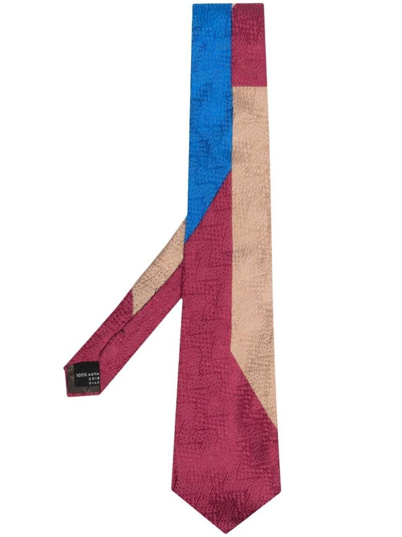 Versace Pre-Owned 2000s textured colour-block silk tie von Versace Pre-Owned