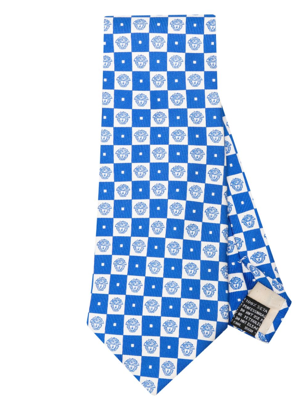Versace Pre-Owned Medusa Head checkerboard tie - Blue von Versace Pre-Owned