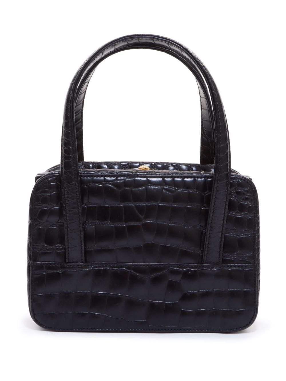 Versace Pre-Owned crocodile-embossed clasp handbag - Black von Versace Pre-Owned
