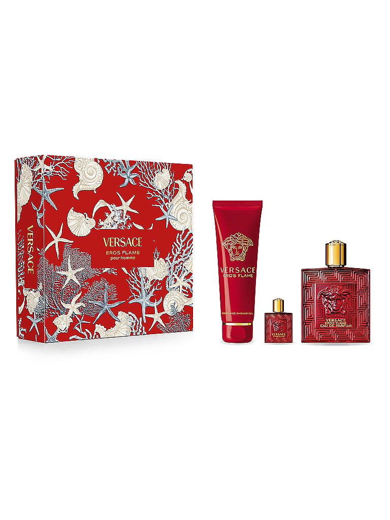VERSACE Geschenkset - Eros Flame pour Homme Eau de Parfum Set 150ml /100ml /5ml von Versace