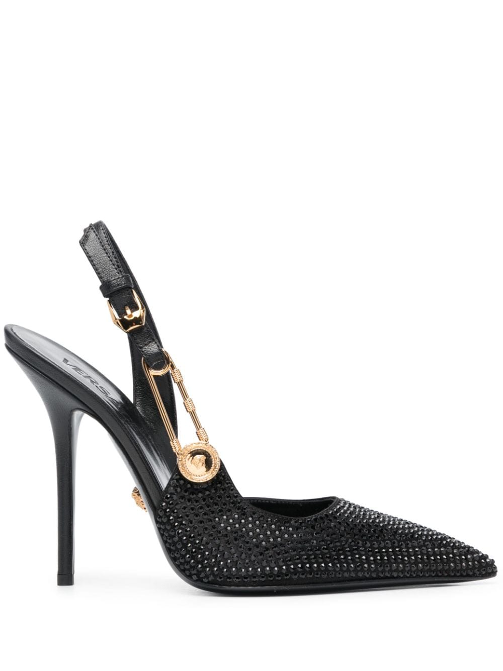 Versace Safety Pin 125mm slingback pumps - Black von Versace