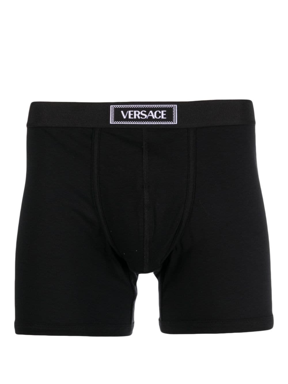 Versace 90s Versace logo-waistband cotton boxer briefs - Black von Versace