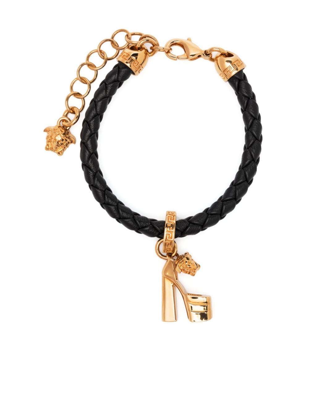 Versace Aevitas braided leather bracelet - Black von Versace