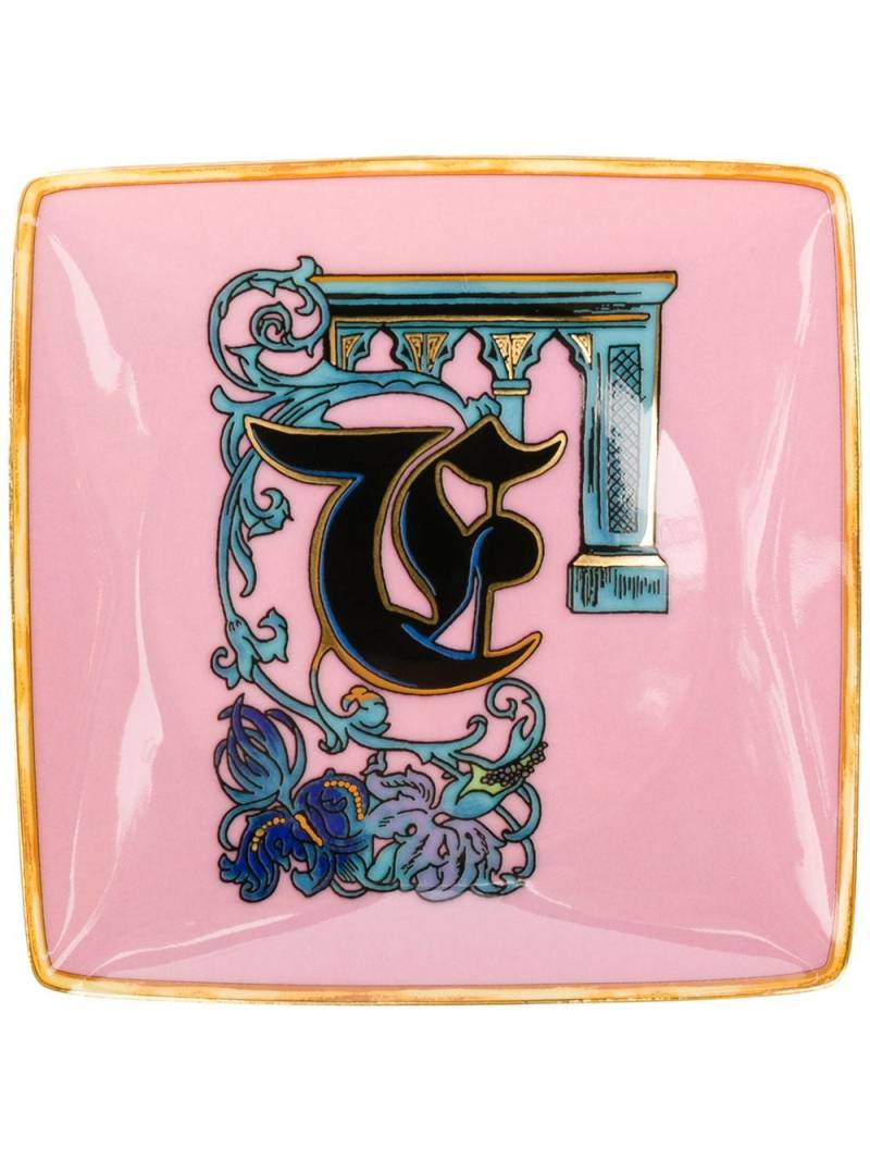 Versace Alphabet 'F' plate (11cm) - Pink von Versace