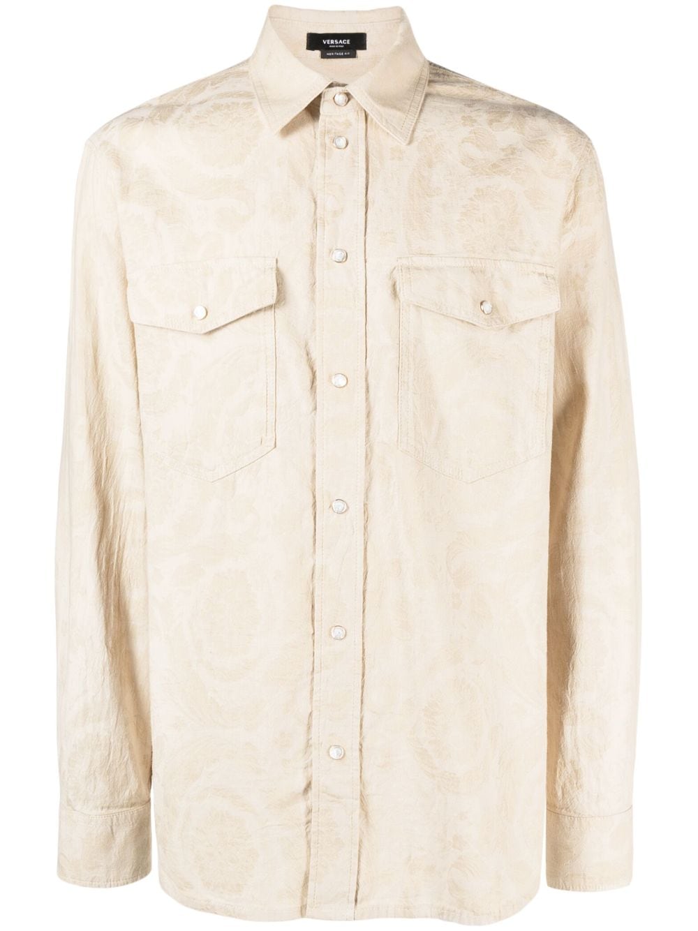 Versace Barocco Silhouette chambray shirt - Neutrals von Versace