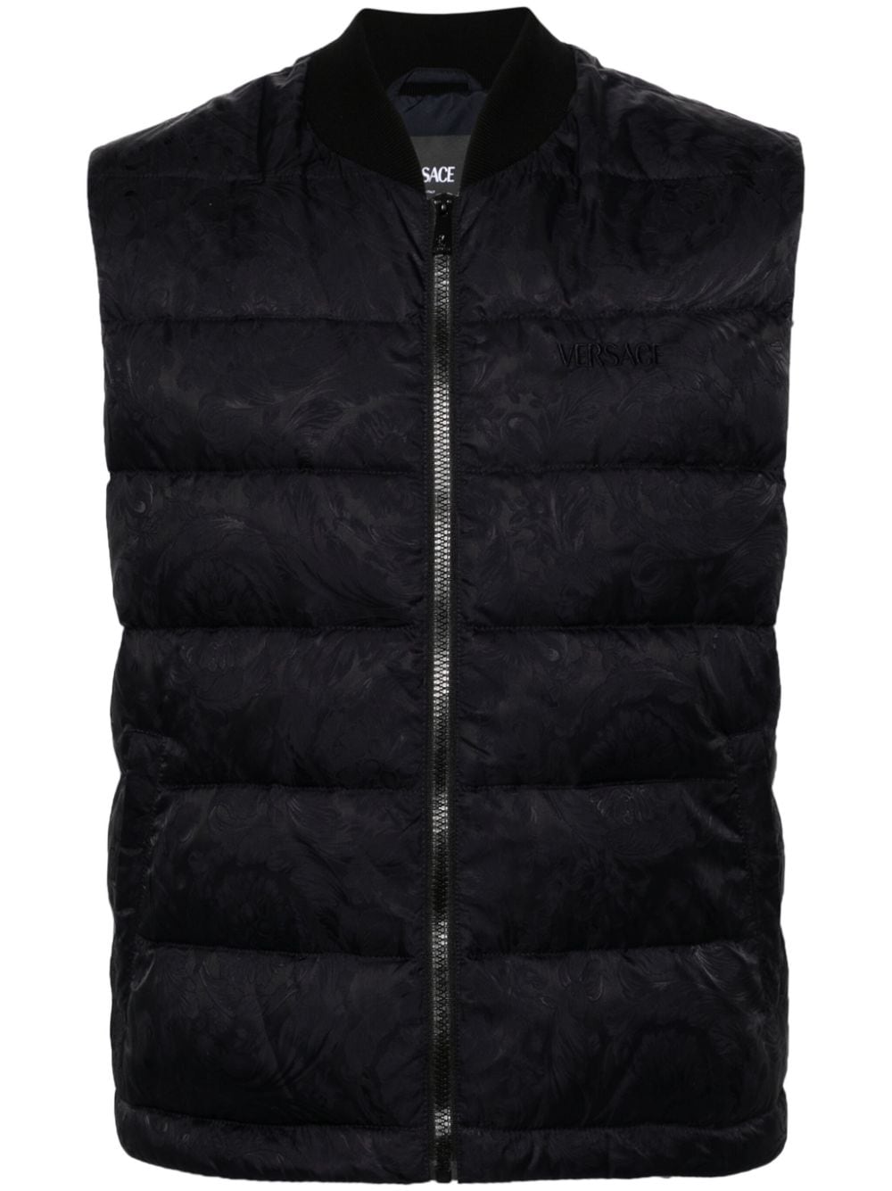 Versace Barocco-jacquard quilted gilet - Blue von Versace