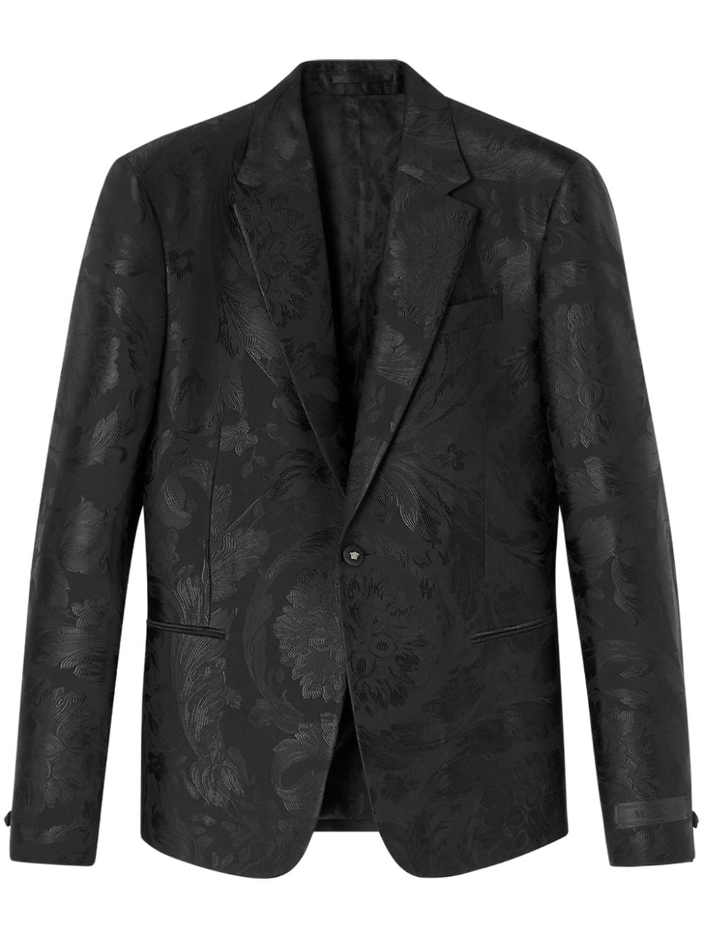 Versace Barocco-jacquard single-breasted blazer - Black von Versace