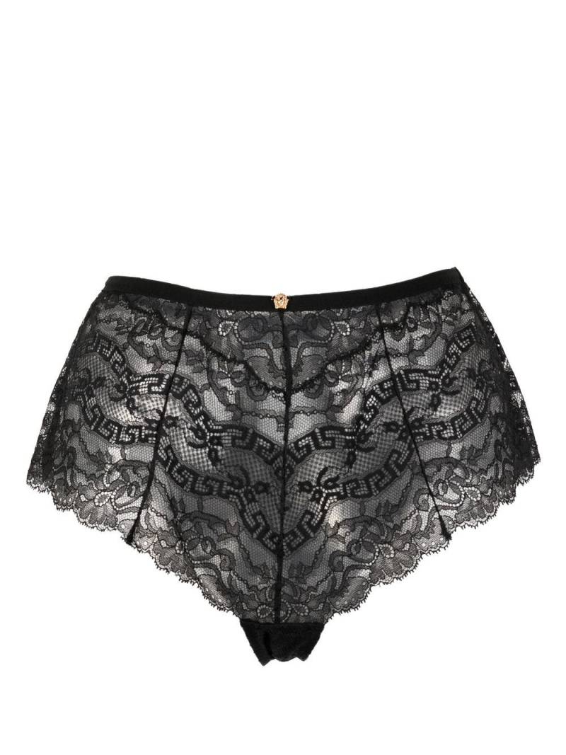 Versace lace-detail high-waisted briefs - Black von Versace