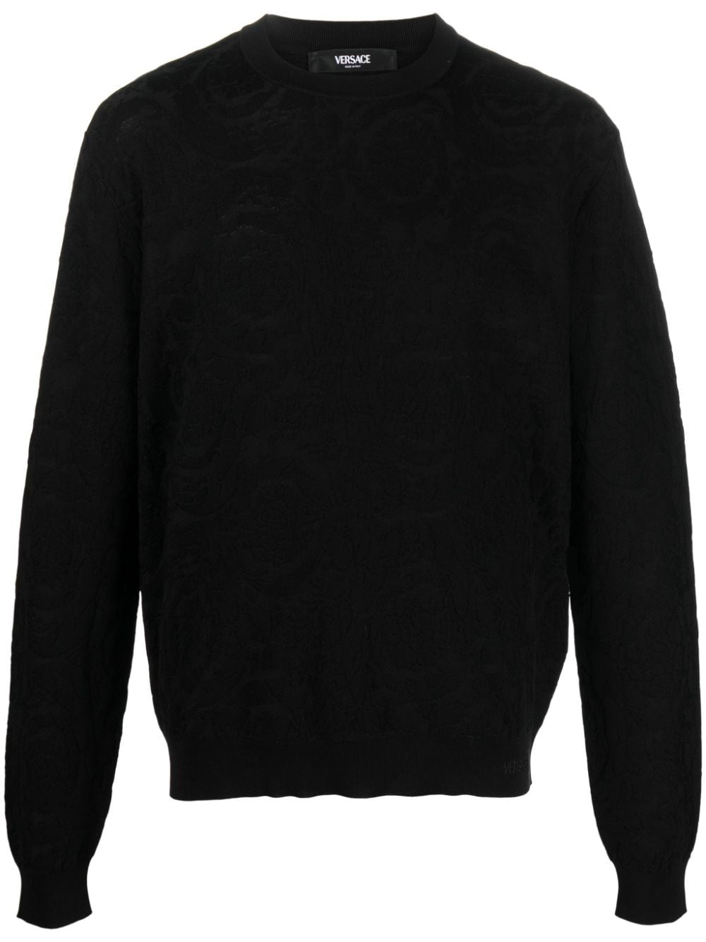 Versace Barocco-motif textured jumper - Black von Versace