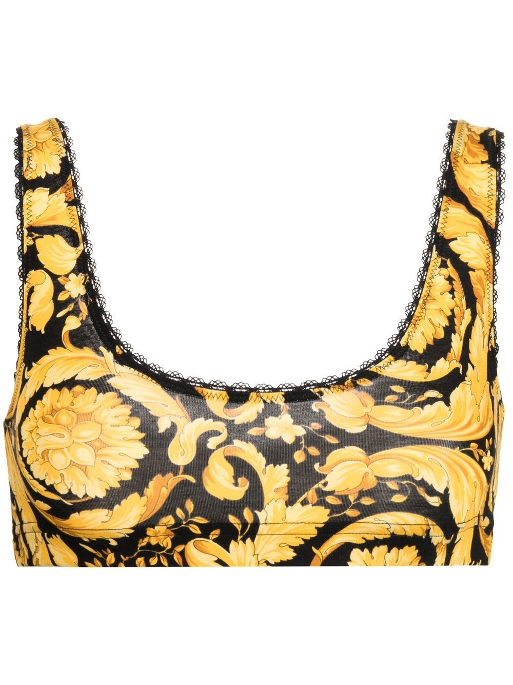 Versace Barocco-print cotton bra - Black von Versace