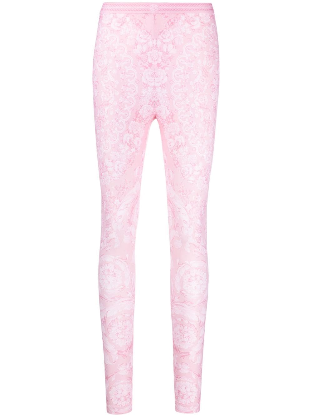 Versace Barocco-print jersey leggings - Pink von Versace