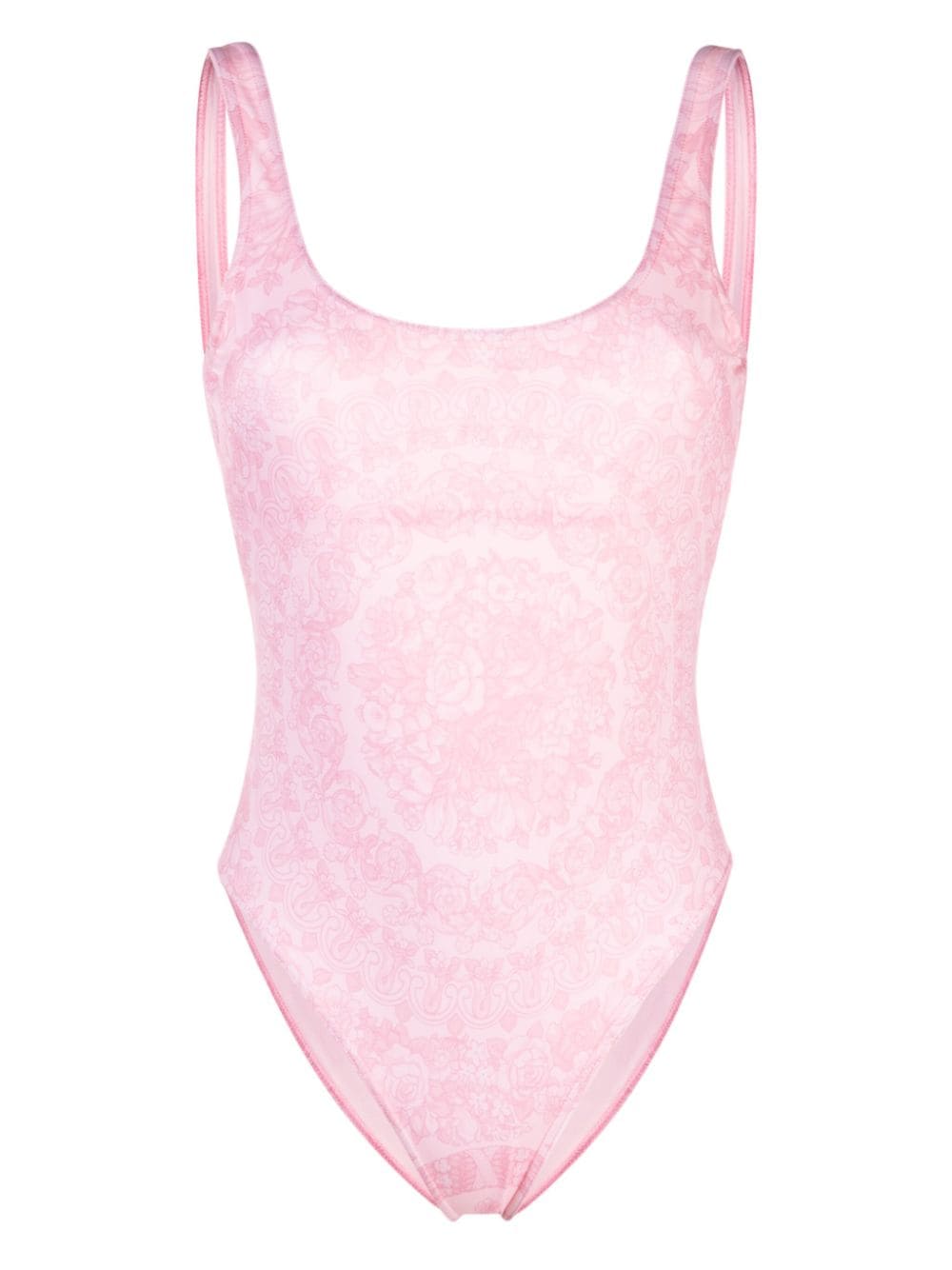 Versace Barocco print high-cut swimsuit - Pink von Versace