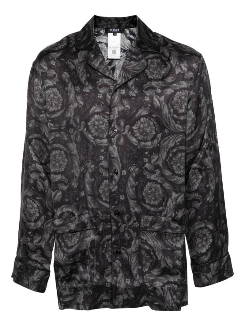 Versace Barocco-print pyjama shirt - Black von Versace