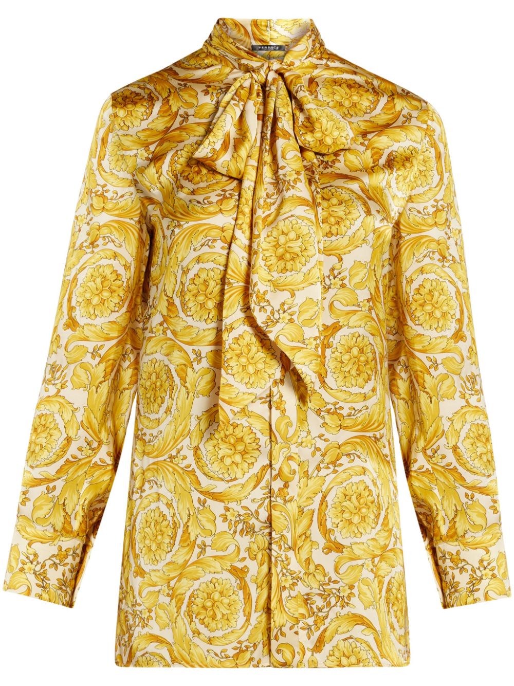 Versace Barocco-print silk shirt - Yellow von Versace