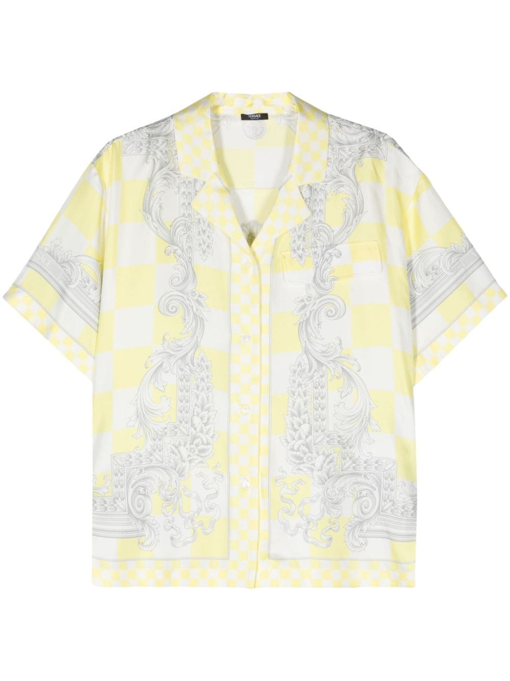 Versace Barocco-print silk shirt - Yellow von Versace