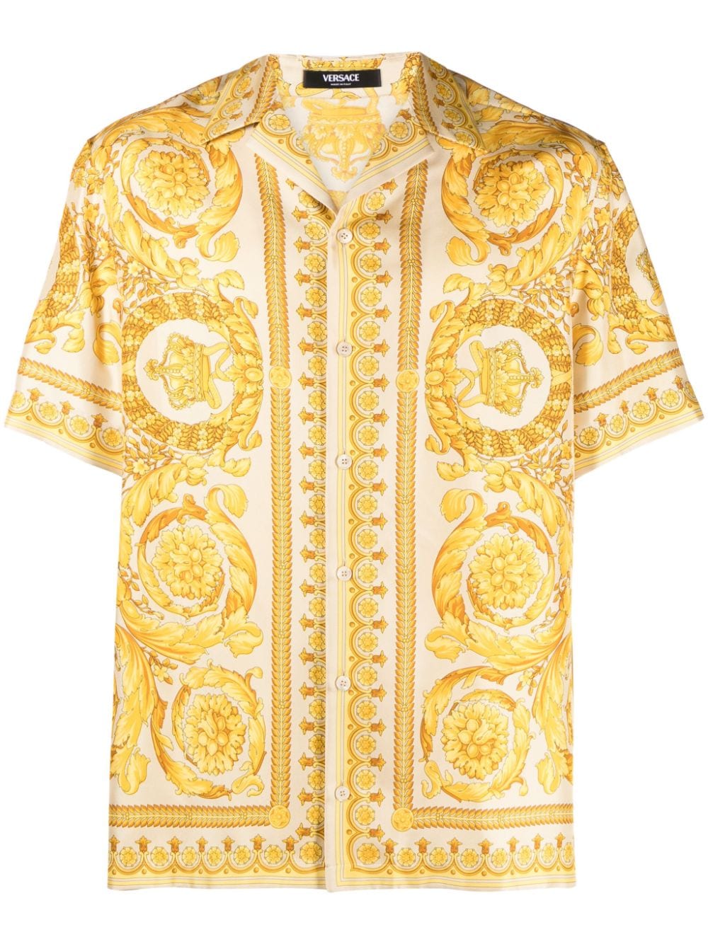 Versace Barocco-print silk shirt - Yellow von Versace