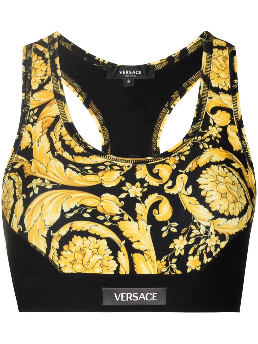 Versace Barocco print sports bra - Black von Versace