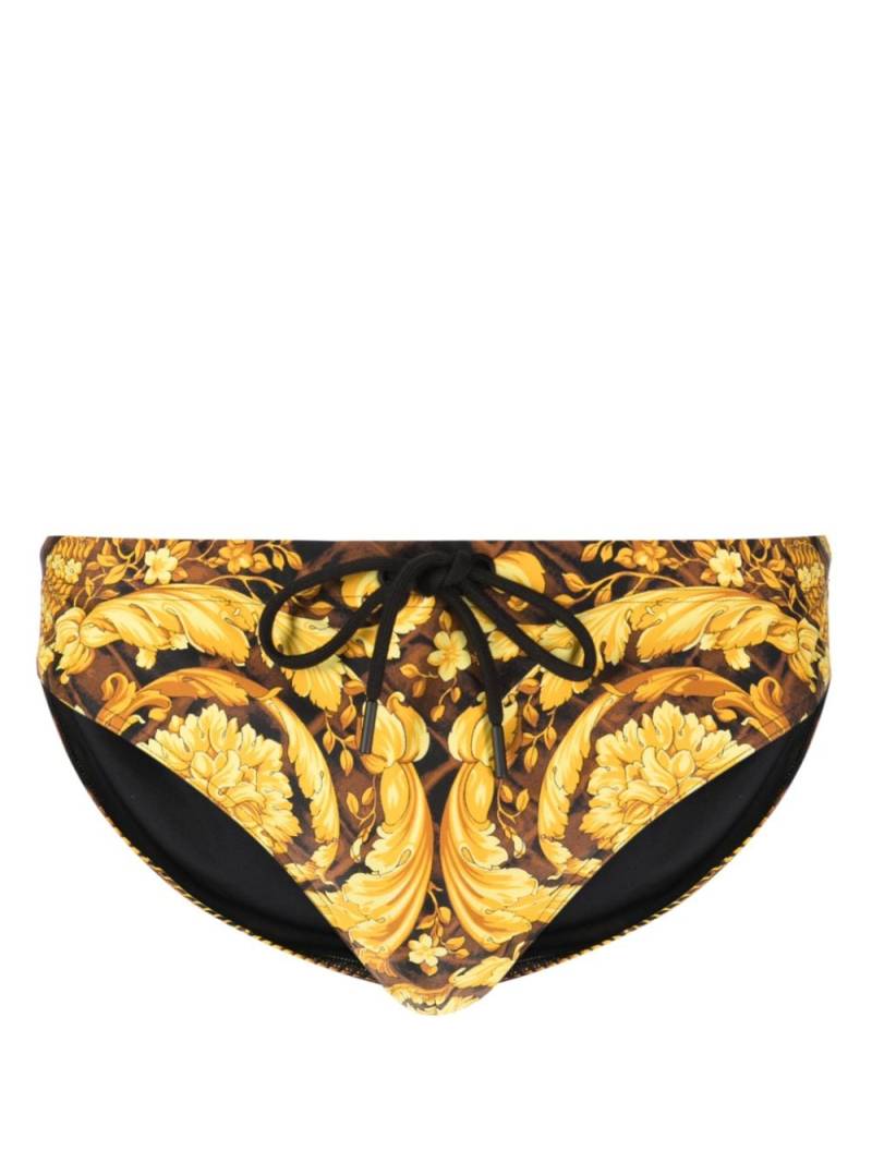 Versace Baroccodile-print swim briefs - Brown von Versace