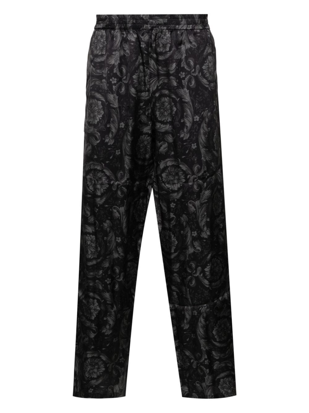 Versace Barocco-print velvet pajama trousers - Black von Versace