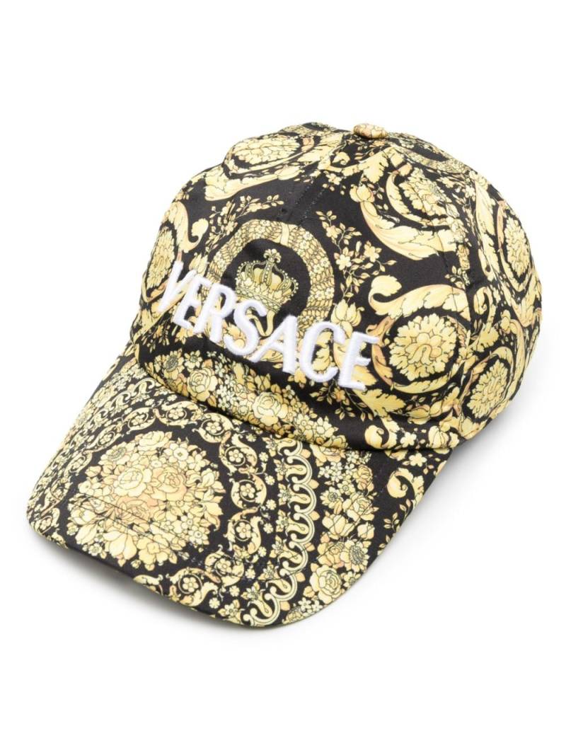 Versace Baroque logo-embroidered cap - Yellow von Versace