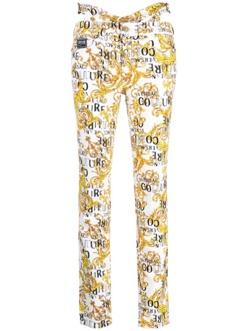 Versace Baroque-print skinny jeans - White von Versace