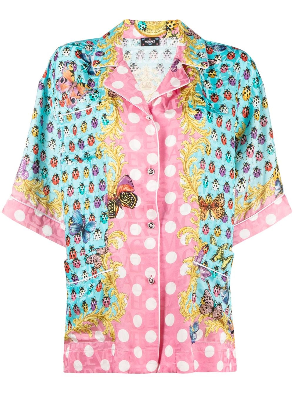 Versace Butterflies silk-blend shirt - Blue von Versace