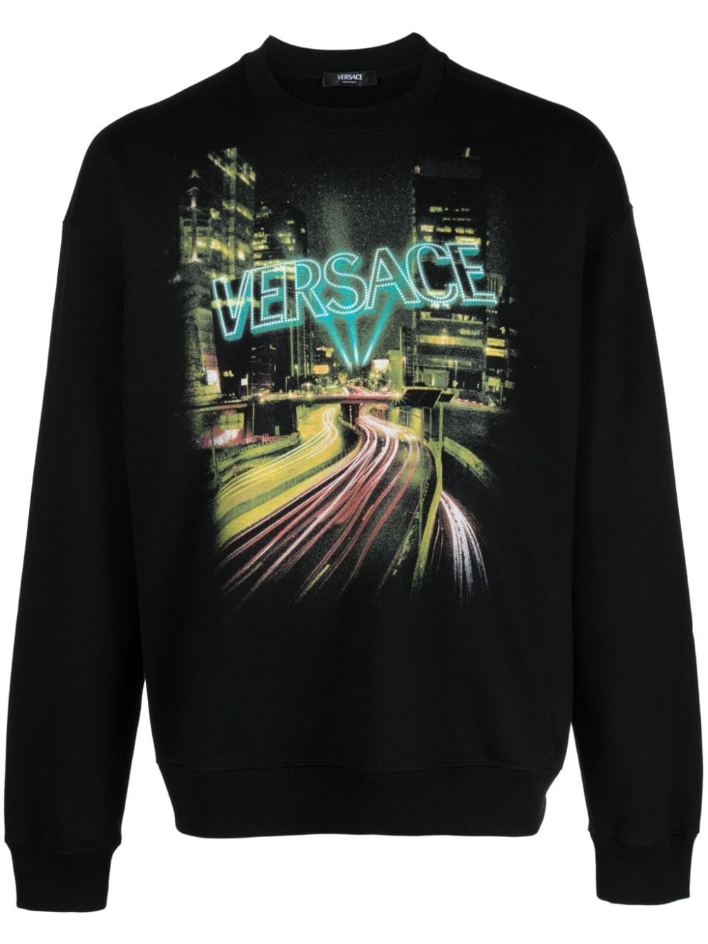 Versace City Lights cotton sweatshirt - Black von Versace