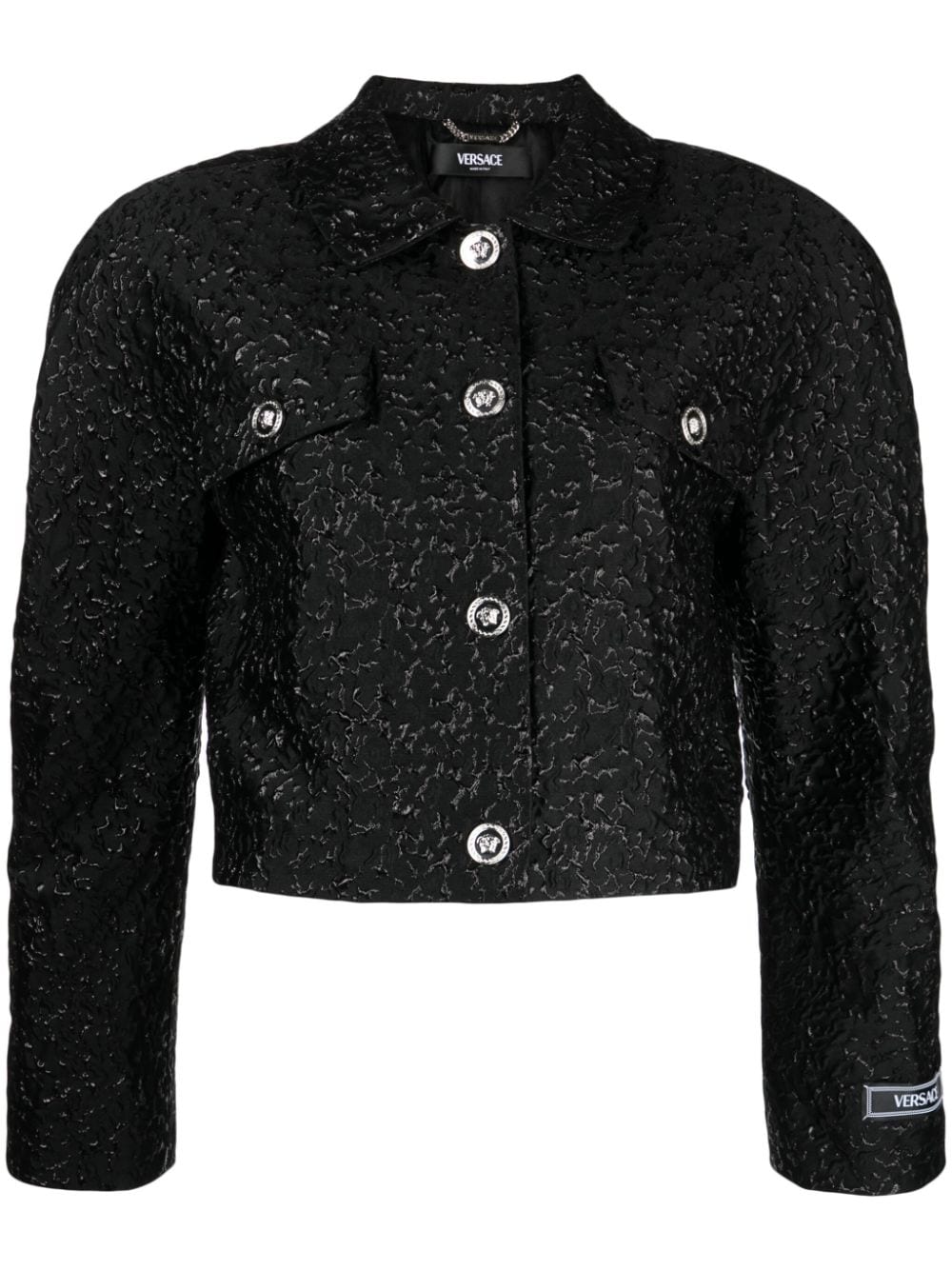 Versace Cloquet lurex blouson jacket - Black von Versace