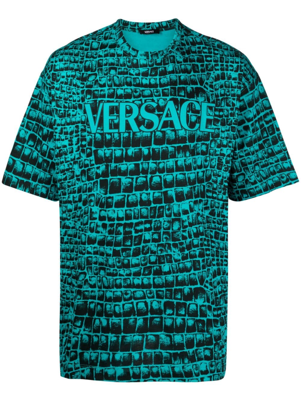 Versace Coccodrillo-print cotton T-shirt - Green von Versace