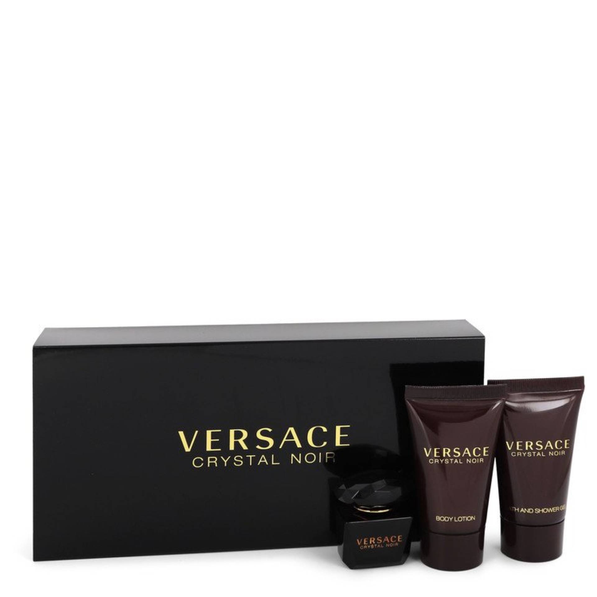 Versace Crystal Noir Gift Set -- 6 ml Mini EDT + 24 ml Shower Gel + 24 ml Body Lotion Versace Crystal Noir Gift Set -- 6 ml Mini EDT + 24 ml Shower Gel + 24 ml Body Lotion von Versace