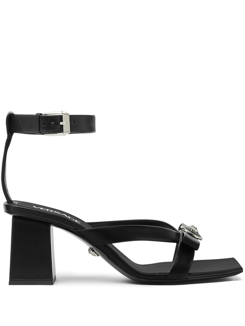 Versace Gianni Ribbon 70mm leather sandals - Black von Versace