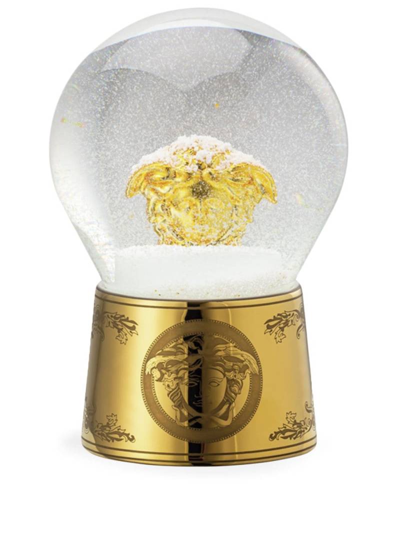 Versace Golden Medusa glass snow globe - White von Versace