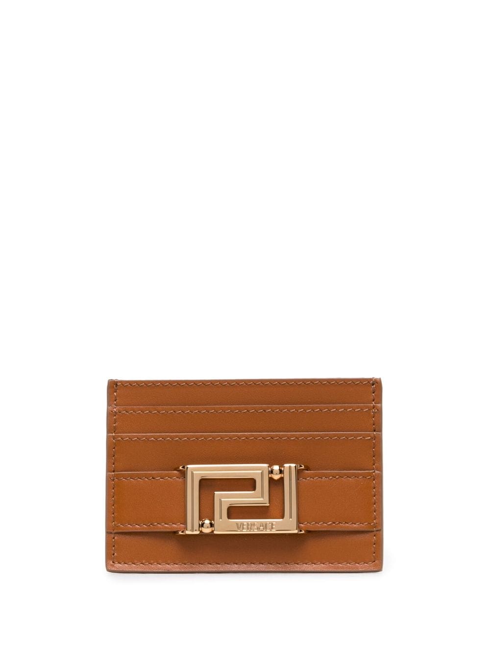 Versace Greca Goddess leather cardholder - Brown von Versace