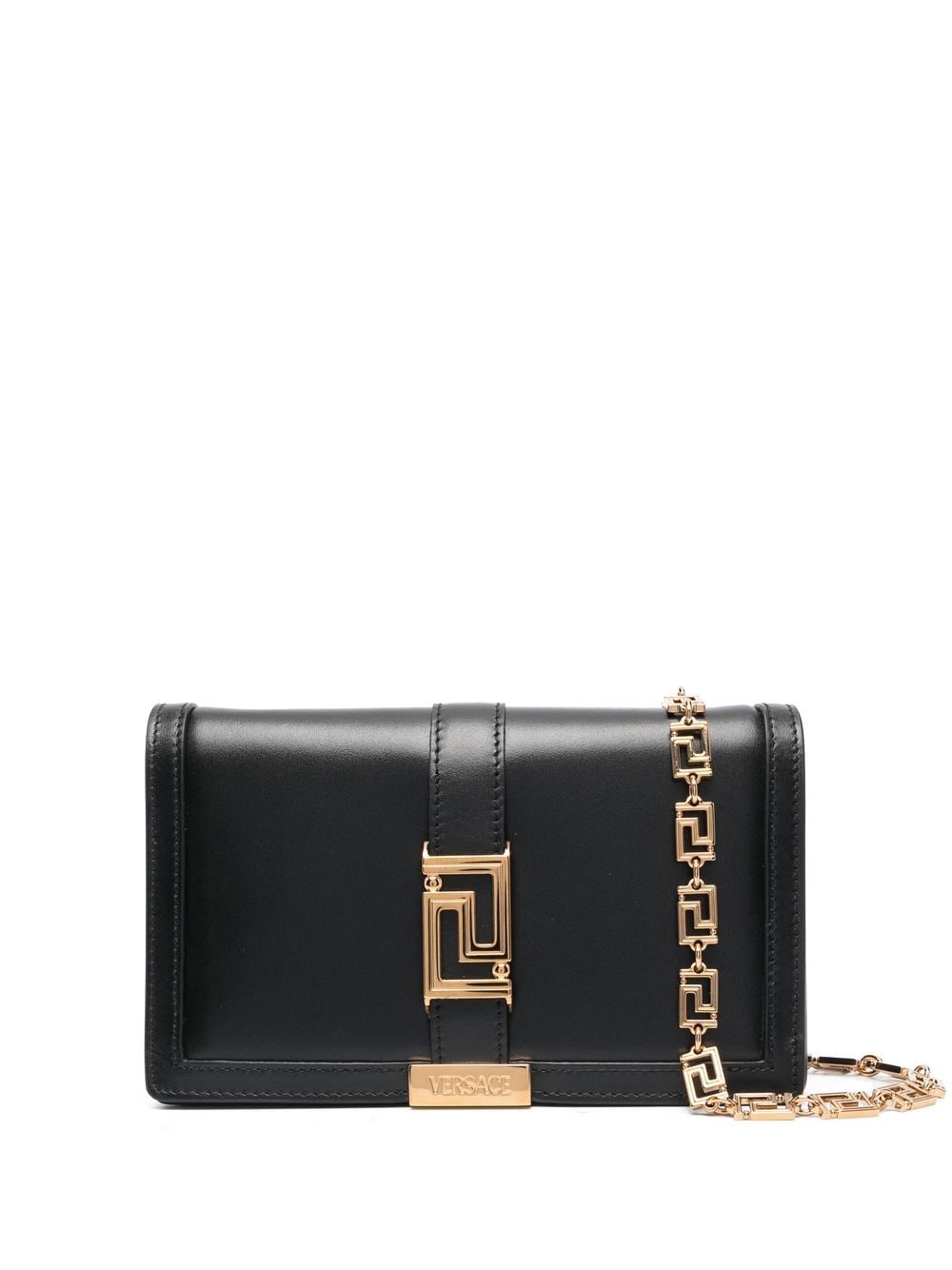 Versace Greca Goddess leather mini bag - Black von Versace