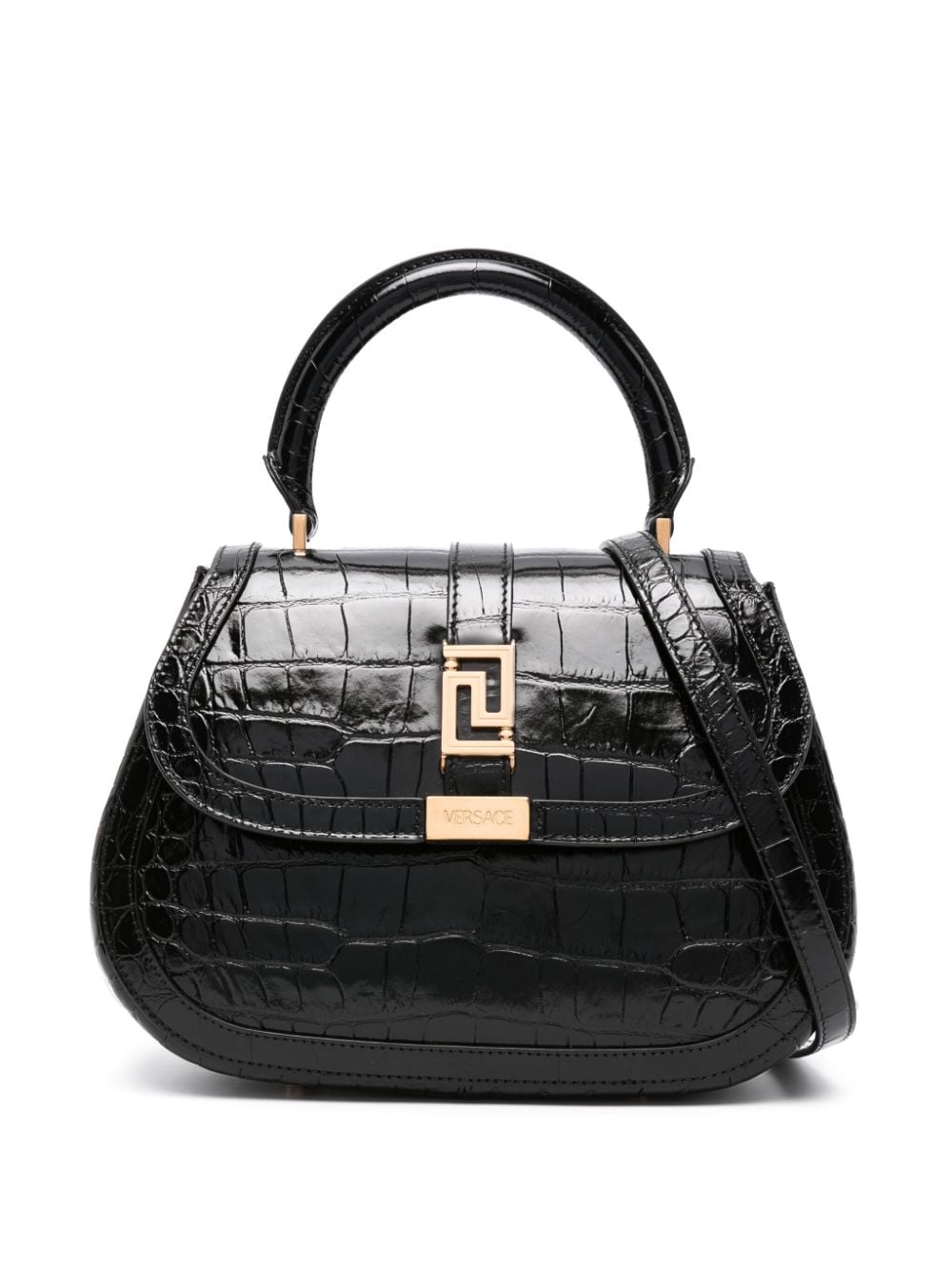 Versace Greca Goddess leather tote bag - Black von Versace