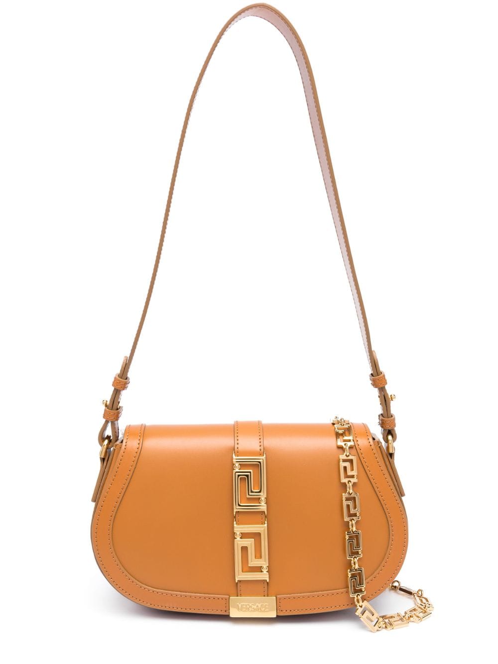 Versace Greca Goddess leather shoulder bag - Brown von Versace