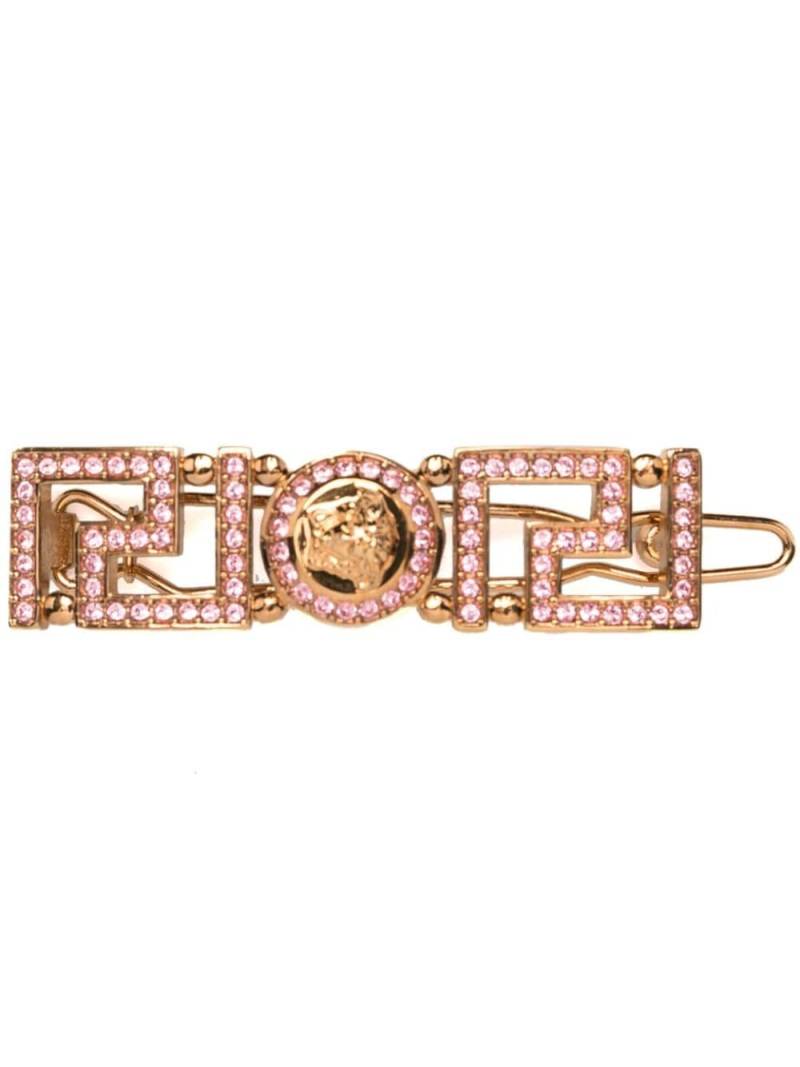 Versace Greca Medusa rhinestone-embellished hair clip - Gold von Versace