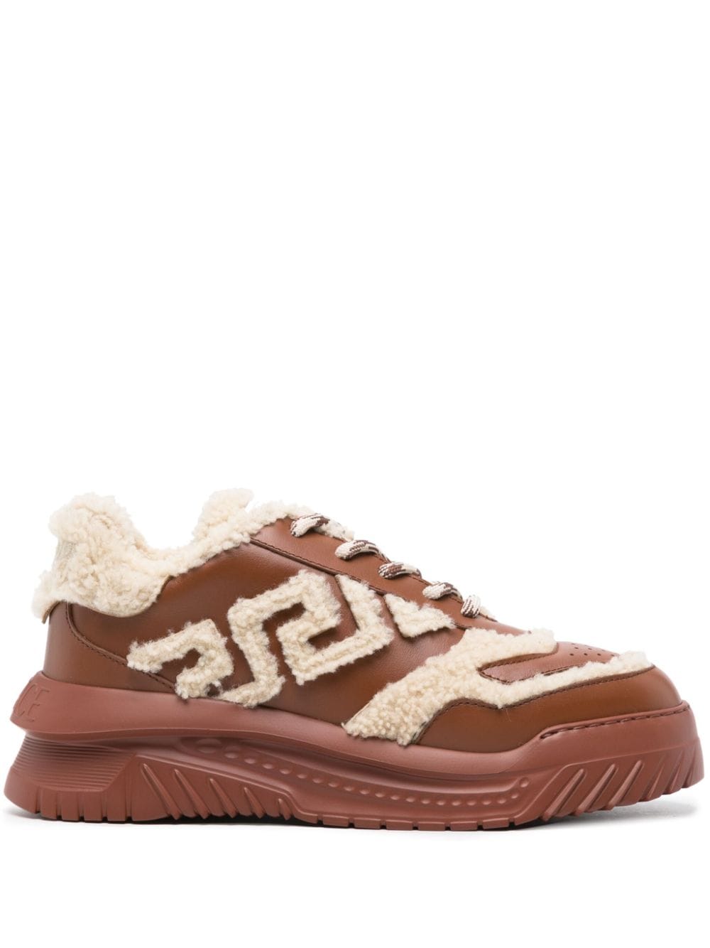 Versace Greca Odissea shearling sneakers - Brown von Versace