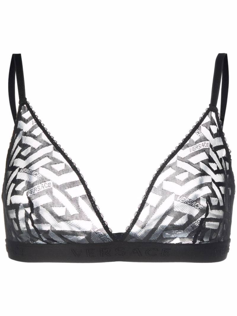 Versace Greca Signature tulle bralette - Black von Versace