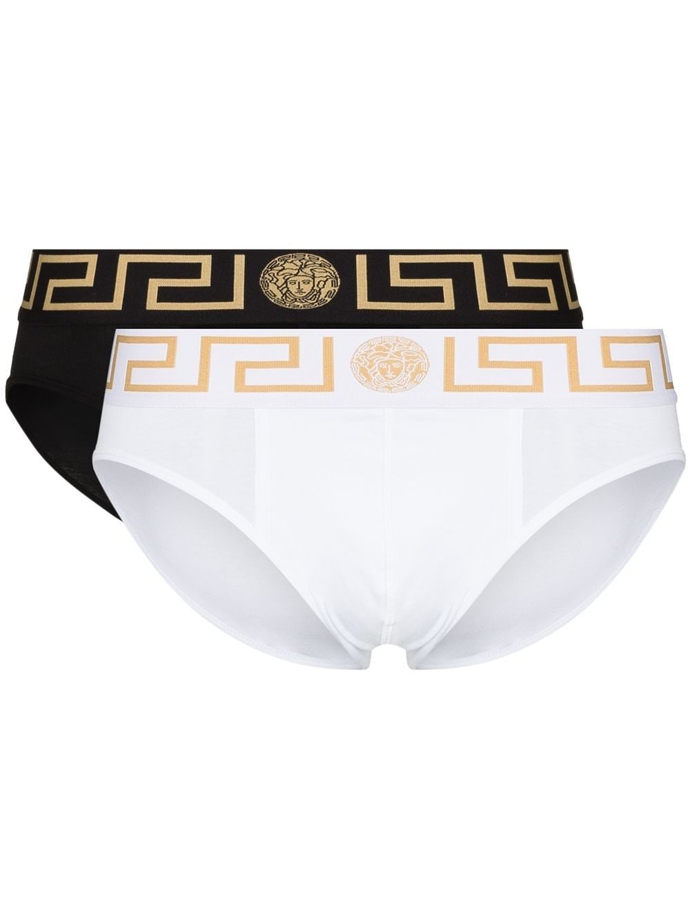 Versace Greca Border briefs (pack of two) - Black von Versace