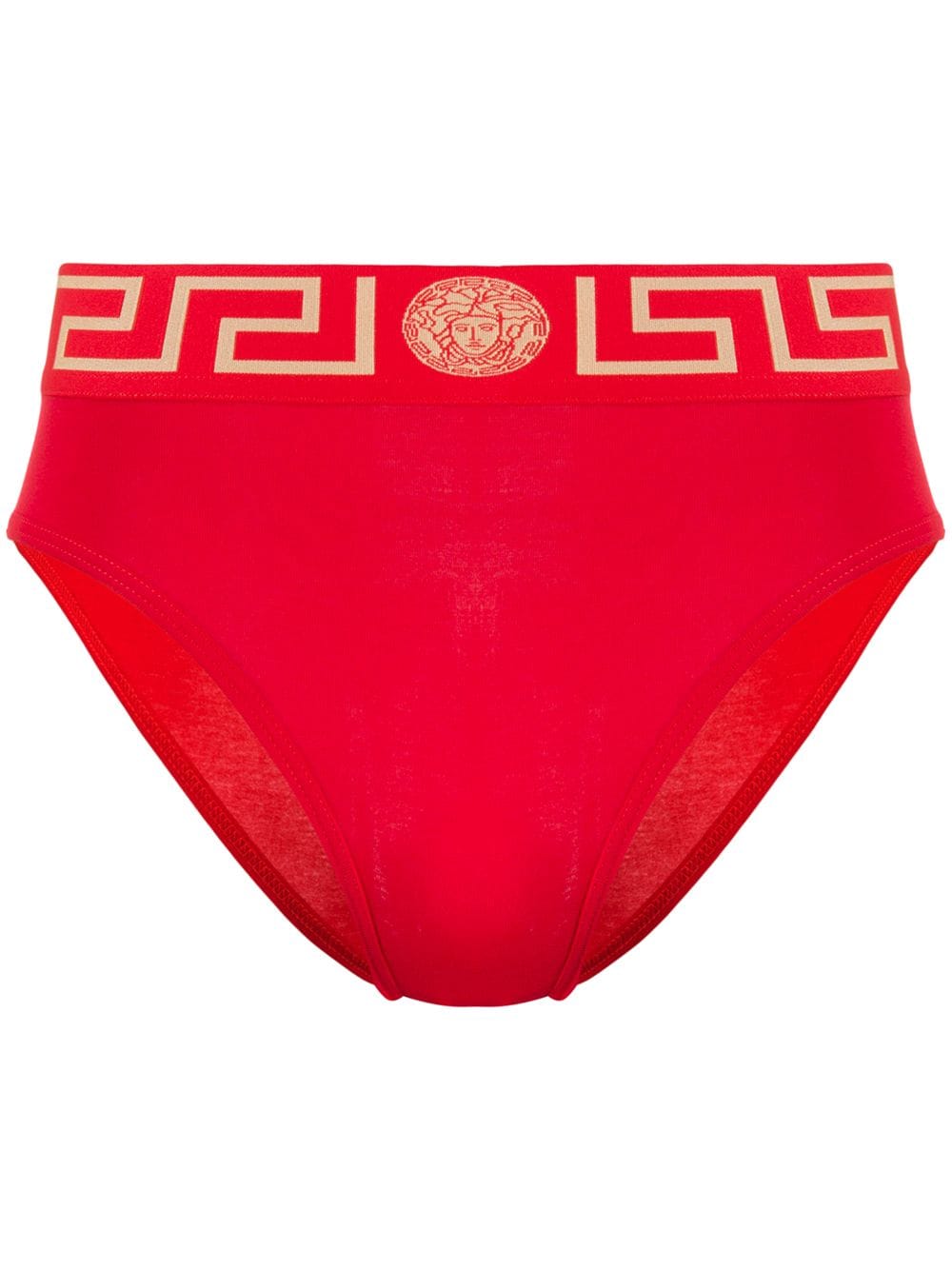 Versace Greca Border high-waisted briefs - Red von Versace