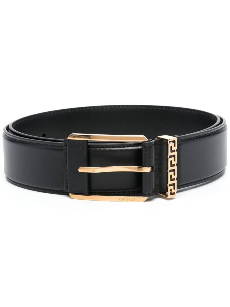 Versace Greca Accent leather belt - Black von Versace