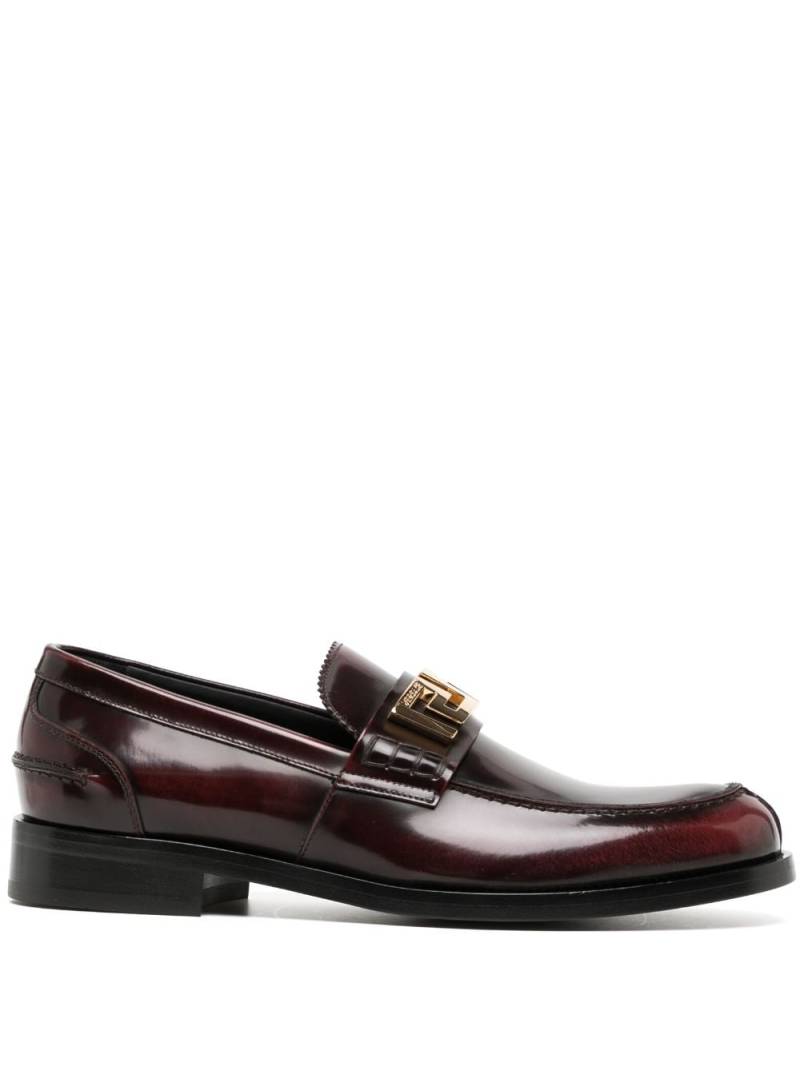 Versace Greca leather loafers - Red von Versace