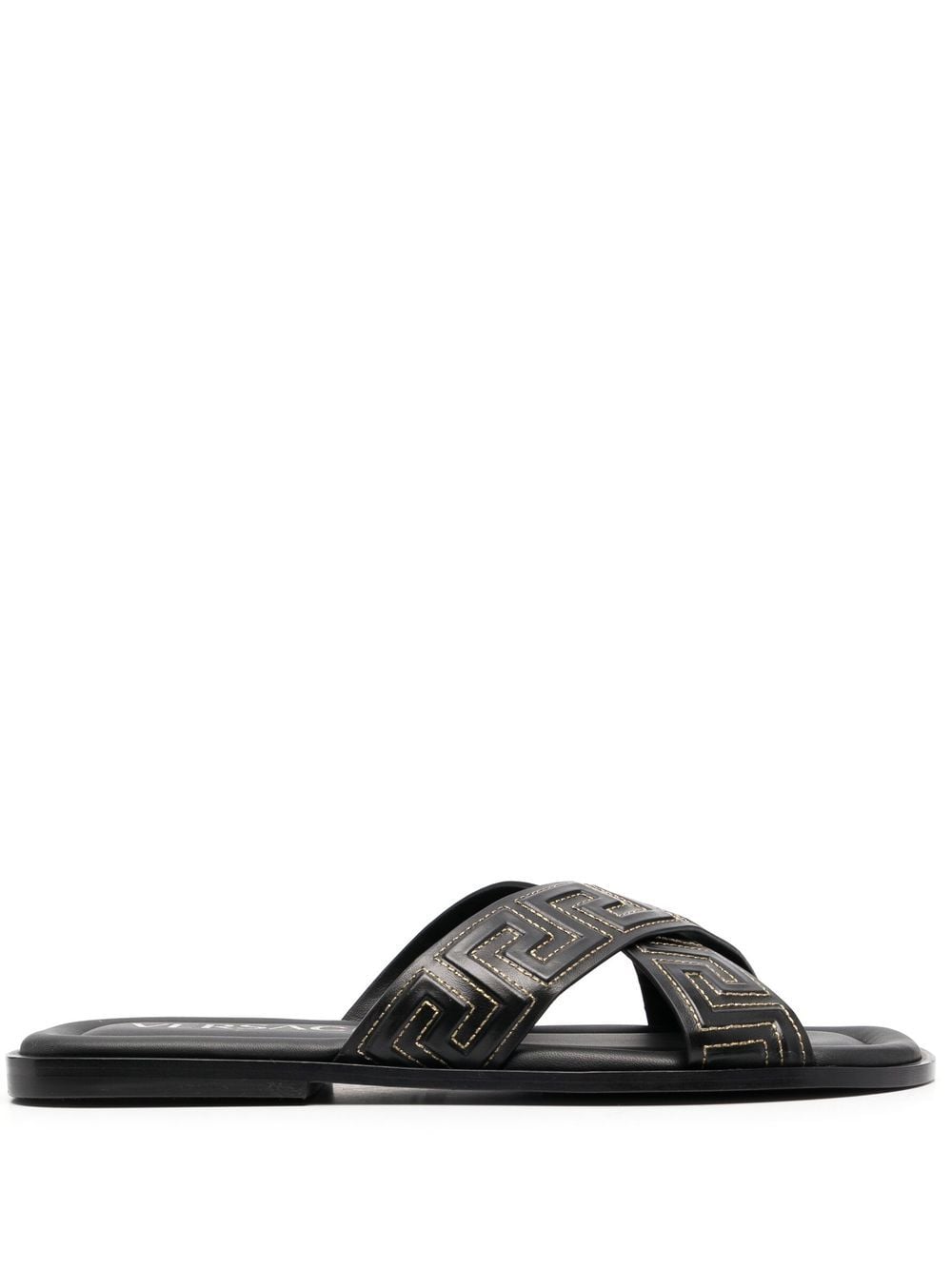 Versace Greca-embossed crossover-strap sandals - Black von Versace