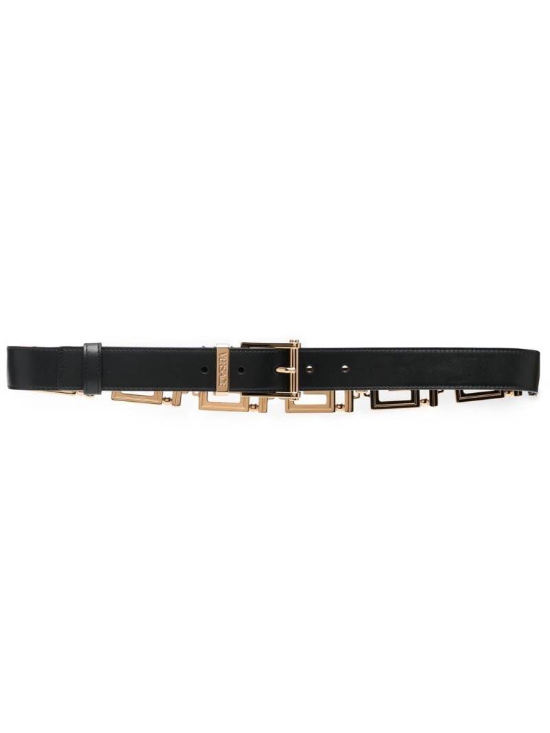 Versace Greca-link leather belt - Black von Versace